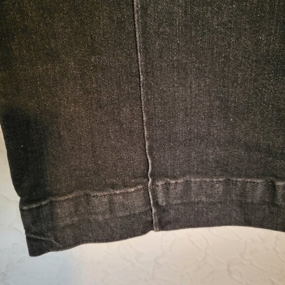 RARE TBB Thunderbird Black Denim Rhinestone Bird Pockets Flared Jeans Size 29L - Picture 7 of 8